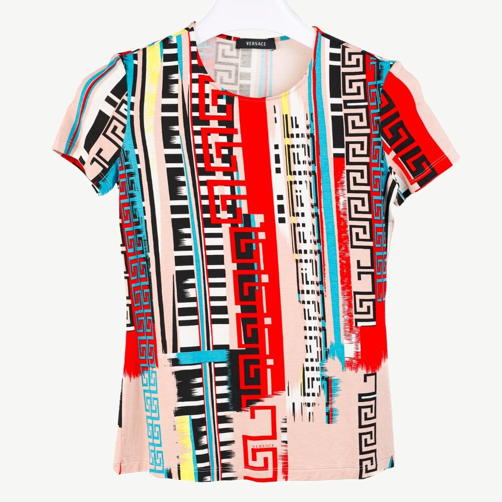 Versace SS/11 Multicoloured Jersey Geometric-Print T-Shirt